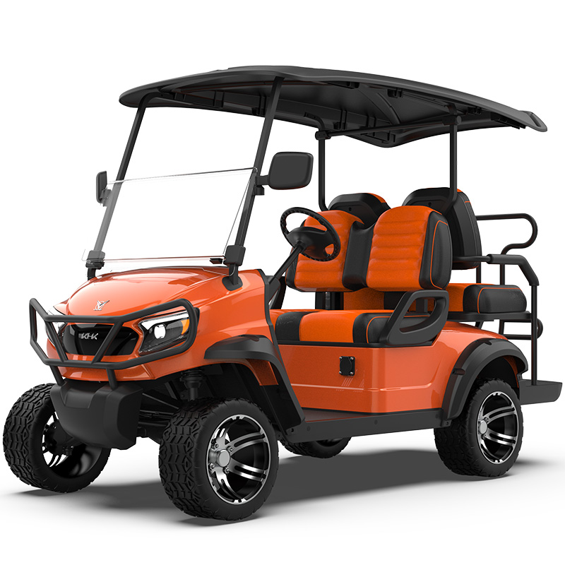 GML 2+2 Seater Orange Lifted Golf Cart