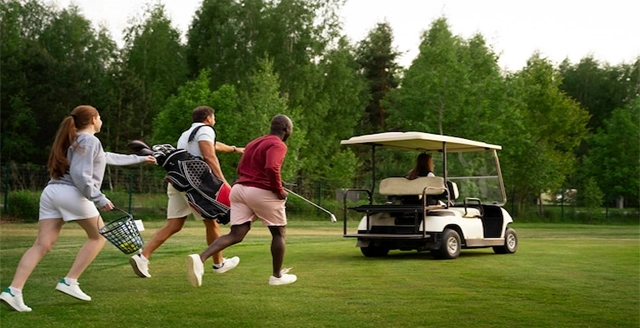 Die schockierend lustigen Abenteuer der elektrischen Golf wagen